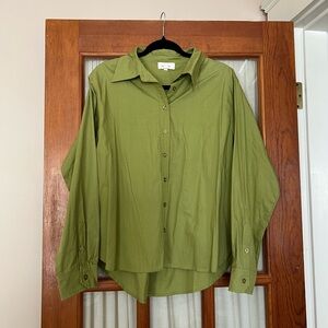 Oversized Green Button-Up Shirt